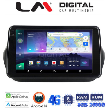 LM Digital - LM ZQ8195 GPS Οθόνη OEM Multimedia Αυτοκινήτου για Fiorino, Citroen, Nemo, Bipper (CarPlay/AndroidAuto/BT/GPS/WIFI/GPRS) electriclife
