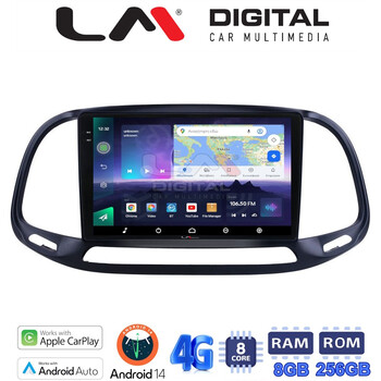LM Digital - LM ZQ8197 GPS Οθόνη OEM Multimedia Αυτοκινήτου για Fiat Doblo - Combo 2015 > 2018 (CarPlay/AndroidAuto/BT/GPS/WIFI/GPRS) electriclife