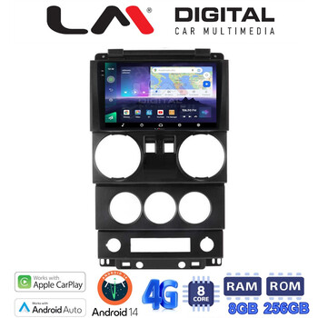 LM Digital - LM ZQ8748B GPS Οθόνη OEM Multimedia Αυτοκινήτου για JEEP WRANGLER 2007 > 2011 (CarPlay/AndroidAuto/BT/GPS/WIFI/GPRS) electriclife