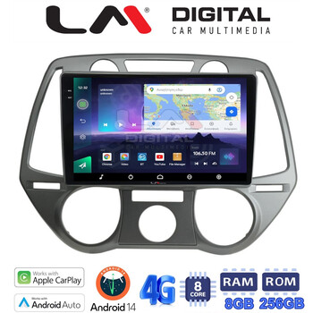 LM Digital - LM ZQ8838 GPS Οθόνη OEM Multimedia Αυτοκινήτου για Hyundai i20 2008 > 2014 (CarPlay/AndroidAuto/BT/GPS/WIFI/GPRS) electriclife