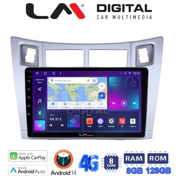 LM Digital - LM ZT8084S GPS Οθόνη OEM Multimedia Αυτοκινήτου για Τoyota Yaris 2006 > 2011 (CarPlay/AndroidAuto/BT/GPS/WIFI/GPRS) electriclife