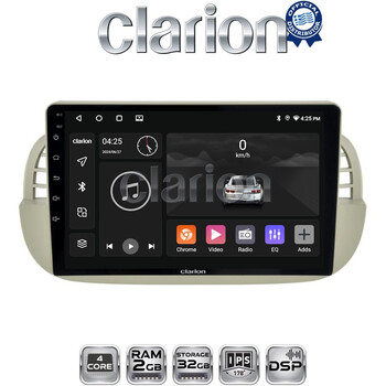 CLARION GL31315 Οθόνη OEM Multimedia Αυτοκινήτου για Fiat 500 2007 > 2016 (CarPlay/AndroidAuto/BT/GPS/WIFI/GPRS) electriclife