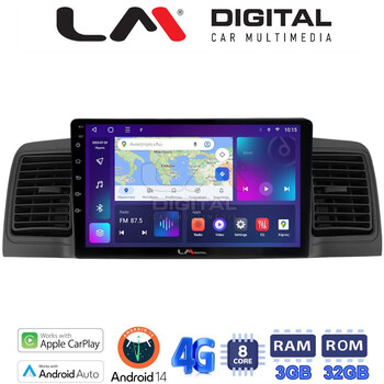 LM Digital - LM ZE8010B GPS Οθόνη OEM Multimedia Αυτοκινήτου για Toyota Corolla 2000-2007 (CarPlay/AndroidAuto/BT/GPS/WIFI/GPRS) electriclife
