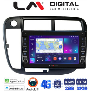 LM Digital - LM ZG8377 GPS Οθόνη OEM Multimedia Αυτοκινήτου για Honda Civic 1999 > 2001 (CarPlay/AndroidAuto/BT/GPS/WIFI/GPRS) electriclife