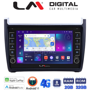 LM Digital - LM ZG8405 GPS Οθόνη OEM Multimedia Αυτοκινήτου για VW POLO 2014>2017 & CADDY 2015> (CarPlay/AndroidAuto/BT/GPS/WIFI/GPRS) electriclife