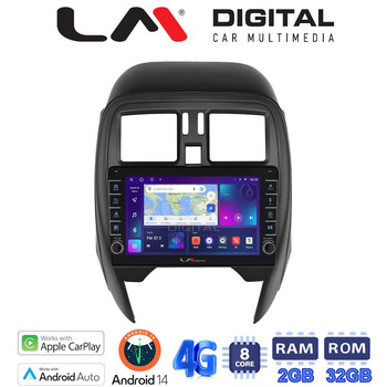 LM Digital - LM ZG8460 GPS Οθόνη OEM Multimedia Αυτοκινήτου για Nissan Micra K13 2010 > 2016 (CarPlay/AndroidAuto/BT/GPS/WIFI/GPRS) electriclife