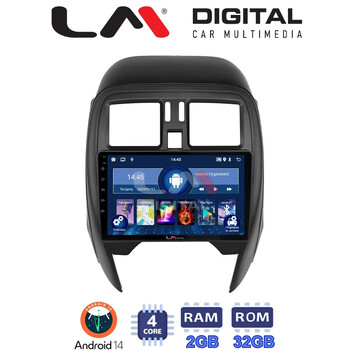 LM Digital - LM ZL4460 GPS Οθόνη OEM Multimedia Αυτοκινήτου για Nissan Micra K13 2010 > 2016 (BT/GPS/WIFI/GPRS) electriclife