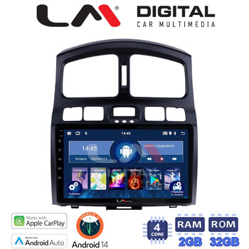 LM Digital - LM ZN4317 GPS Οθόνη OEM Multimedia Αυτοκινήτου για Hyundai Santa Fe 2000 > 2006 (CarPlay/AndroidAuto/BT/GPS/WIFI/GPRS) electriclife