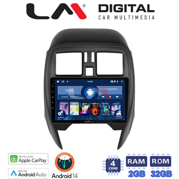 LM Digital - LM ZN4460 GPS Οθόνη OEM Multimedia Αυτοκινήτου για Nissan Micra K13 2010 > 2016 (CarPlay/AndroidAuto/BT/GPS/WIFI/GPRS) electriclife