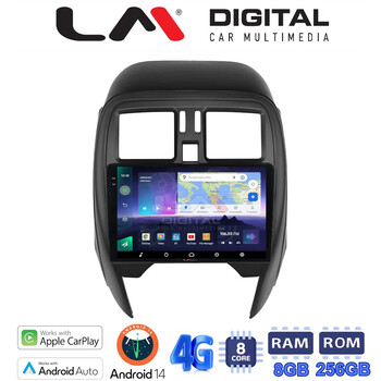 LM Digital - LM ZQ8460 GPS Οθόνη OEM Multimedia Αυτοκινήτου για Nissan Micra K13 2010 > 2016 (CarPlay/AndroidAuto/BT/GPS/WIFI/GPRS) electriclife