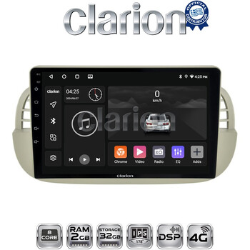 CLARION GL71315 Οθόνη OEM Multimedia Αυτοκινήτου για Fiat 500 2007 > 2016 (CarPlay/AndroidAuto/BT/GPS/WIFI/GPRS) electriclife