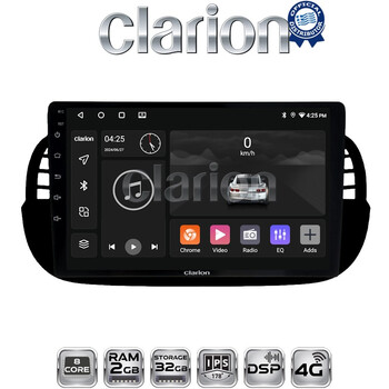 CLARION GL71315B Οθόνη OEM Multimedia Αυτοκινήτου για Fiat 500 2007 > 2016 (CarPlay/AndroidAuto/BT/GPS/WIFI/GPRS) electriclife