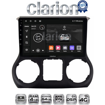 CLARION GL72745 Οθόνη OEM Multimedia Αυτοκινήτου για JEEP WRANGLER 2011>2018 (CarPlay/AndroidAuto/BT/GPS/WIFI/GPRS) electriclife