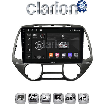 CLARION GL72837 Οθόνη OEM Multimedia Αυτοκινήτου για Hyundai i20 2008 > 2014 (CarPlay/AndroidAuto/BT/GPS/WIFI/GPRS) electriclife