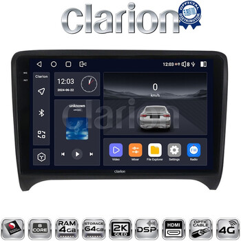 CLARION GL74078 Οθόνη OEM Multimedia Αυτοκινήτου για AUDI TT  2007 > 2014 (CarPlay/AndroidAuto/BT/GPS/WIFI/GPRS) electriclife