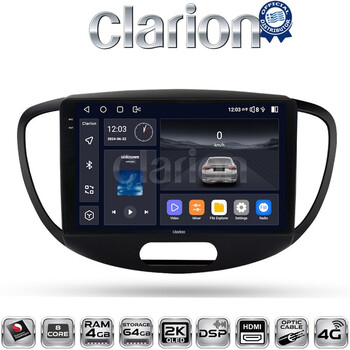 CLARION GL74455 Οθόνη OEM Multimedia Αυτοκινήτου για HYUNDAI i10 2008>2013 (CarPlay/AndroidAuto/BT/GPS/WIFI/GPRS) electriclife