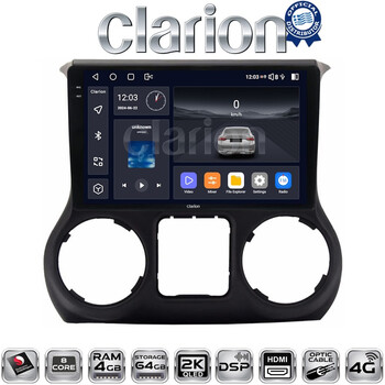 CLARION GL74745 Οθόνη OEM Multimedia Αυτοκινήτου για JEEP WRANGLER 2011>2018 (CarPlay/AndroidAuto/BT/GPS/WIFI/GPRS) electriclife