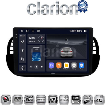 CLARION GL75315B Οθόνη OEM Multimedia Αυτοκινήτου για Fiat 500 2007 > 2016 (CarPlay/AndroidAuto/BT/GPS/WIFI/GPRS) electriclife