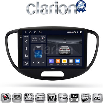 CLARION GL75455 Οθόνη OEM Multimedia Αυτοκινήτου για HYUNDAI i10 2008>2013 (CarPlay/AndroidAuto/BT/GPS/WIFI/GPRS) electriclife