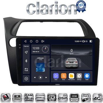 CLARION GL75744 Οθόνη OEM Multimedia Αυτοκινήτου για HONDA CIVIC 3/5D 2006-2012 (CarPlay/AndroidAuto/BT/GPS/WIFI/GPRS) electriclife