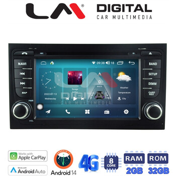 LM Digital - LM E8050 GPS Οθόνη OEM Multimedia Αυτοκινήτου για AUDI A4 8Ε 2001 > 2008(για οχήματα με εργοστασιακή 1din θέση, είναι απαραίτητη επιπλέον βάση)SEAT EXEO 2008>2013 (CarPlay/AndroidAuto/BT/GPS/WIFI/GPRS) electriclife