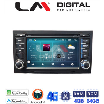 LM Digital - LM Q8050 GPS Οθόνη OEM Multimedia Αυτοκινήτου για AUDI A4 8Ε 2001 > 2008(για οχήματα με εργοστασιακή 1din θέση, είναι απαραίτητη επιπλέον βάση)SEAT EXEO 2008>2013 (CarPlay/AndroidAuto/BT/GPS/WIFI/GPRS) electriclife