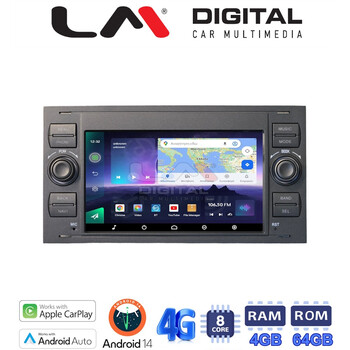 LM Digital - LM Q8140 GPS Οθόνη OEM Multimedia Αυτοκινήτου για Ford Fiesta 2006 > 2008 (CarPlay/AndroidAuto/BT/GPS/WIFI/GPRS) electriclife