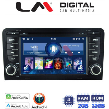 LM Digital - LM V4049 GPS Οθόνη OEM Multimedia Αυτοκινήτου για Audi A3 2003>2012 (CarPlay/AndroidAuto/BT/GPS/WIFI/GPRS) electriclife