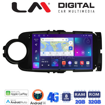 LM Digital - LM ZR8454B GPS Οθόνη OEM Multimedia Αυτοκινήτου για Toyota Yaris 2015 > 2019 (CarPlay/AndroidAuto/BT/GPS/WIFI/GPRS) electriclife