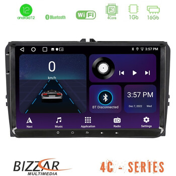 Bizzar oem vw Group 4core Android12 1+16gb Navigation Multimedia u-4c-Vw15