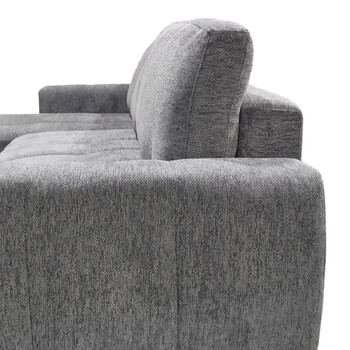 Γωνιακός καναπές-κρεβάτι δεξιά γωνία Vivad pakoworld ύφασμα σε ανθρακί απόχρωση 275x164x91εκ