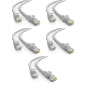 POWERTECH καλώδιο δικτύου CAB-N415-5, Cat 6 U/UTP, CCA, 250Hz, 1m, γκρι, 5τμχ