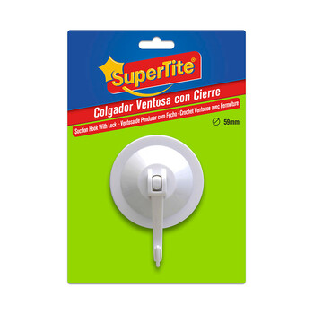 Supertite 7601 Γαντζάκι Βεντούζας με Ασφάλεια Λευκό 59mm