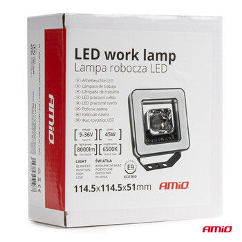 04198/AM ΠΡΟΒΟΛΕΑΣ ΕΡΓΑΣΙΑΣ ΤΕΤΡΑΓΩΝΟΣ LED 45W 9-36V 8.000lm 6.500K AWL57 AMIO - 1 ΤΕΜ.
