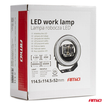 04199/AM ΠΡΟΒΟΛΕΑΣ ΕΡΓΑΣΙΑΣ ΣΤΡΟΓΓΥΛΟΣ LED 45W 9-36V 8.000lm 6.500K AWL58 AMIO - 1 ΤΕΜ.