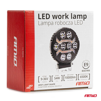 04210/AM ΠΡΟΒΟΛΕΑΣ ΕΡΓΑΣΙΑΣ ΣΤΡΟΓΓΥΛΟΣ LED 54W 9-36V 10.000lm 6.500K AWL69 AMIO - 1 ΤΕΜ.