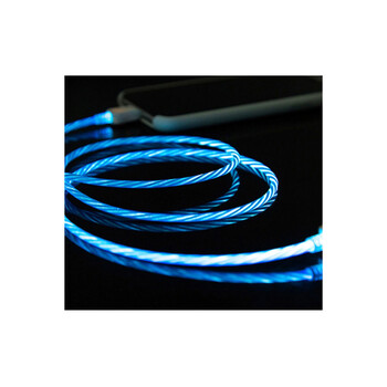 SRCLC ΚΑΛΩΔΙΟ USB ΦΟΡΤΙΣΗΣ & ΣΥΓΧΡΟΝΙΣΜΟΥ MICRO USB/TYPE-C/LIGHTING ΜΕ ΜΑΓΝΗΤΙΚΗ ΥΠΟΔΟΧΗ & ΜΠΛΕ ΦΩΣ 100 cm