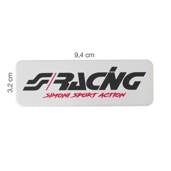 SRCRM ΜΕΤΑΛΛΙΚΟ ΑΥΤΟΚΟΛΛΗΤΟ LOGO ''SIMONI RACING'' ΑΛΟΥΜΙΝΙΟΥ 94x32mm SIMONI RACING - 1ΤΕΜ.