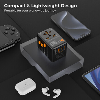 TESSAN GaN UNIVERSAL TRAVEL ADAPTER 2xUSB, 2xTYPE-C MAX 65W TESSAN GaN UNIVERSAL TRAVEL ADAPTER 2xUSB, 2xTYPE-C MAX 65W
