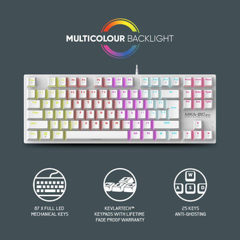 ARMAGGEDDON MECHANICAL KEYBOARD MKA-2C NEO WHITE TACTILE BROWN SWITCH