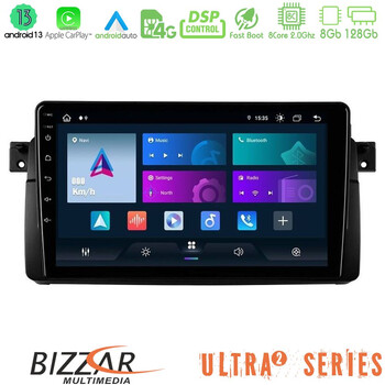 Bizzar Ultra Series bmw e46 8core Android13 8+128gb Navigation Multimedia 9" u-ul2-Bm0603