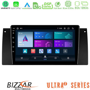 Bizzar Ultra Series bmw 5 Series (E39) / x5 (E53) 8core Android13 8+128gb Navigation Multimedia Tablet 9" u-ul2-Bm0604