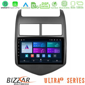 Bizzar Ultra Series Chevrolet Aveo 2011-2017 8core Android13 8+128gb Navigation Multimedia Tablet 9" u-ul2-Cv0243