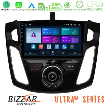 Bizzar Ultra Series Ford Focus 2012-2018 8core Android13 8+128gb Navigation Multimedia Tablet 9" u-ul2-Fd0044