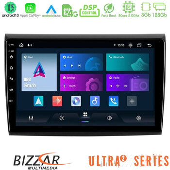 Bizzar Ultra Series Fiat Bravo 8core Android13 8+128gb Navigation Multimedia Tablet 9" u-ul2-Ft724