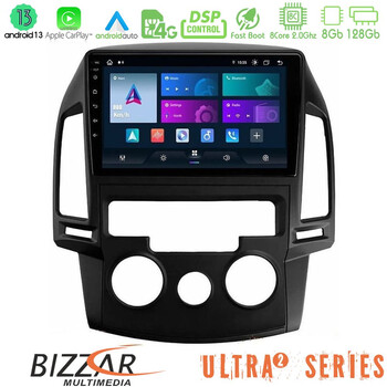 Bizzar Ultra Series Hyundai i30 2007-2012 Manual a/c 8core Android13 8+128gb Navigation Multimedia Tablet 9" u-ul2-Hy0799