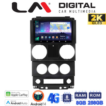 LM Digital - LM ZQ8748C GPS Οθόνη OEM Multimedia Αυτοκινήτου για Jeep Wrangler 2007 > 2011 (CarPlay/AndroidAuto/BT/GPS/WIFI/GPRS) electriclife