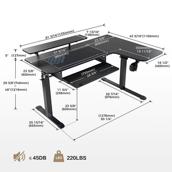 Γραφείο - Eureka Ergonomic® ERK-L60R-B-PRO-V1-EU