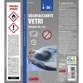 L3814.1 ΑΝΤΙΠΑΓΩΤΙΚΟ ΤΖΑΜΙΩΝ ΣΕ ΣΠΡΕΙ -36°C DE-ICER 300ml LAMPA - 1 ΤΕΜ.