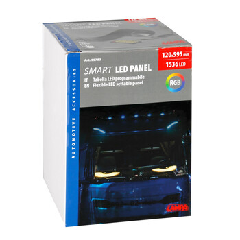 L9578.3 ΠΑΝΕΛ ΕΥΚΑΜΠΤΟ SMART LED PANEL 1536 LED 120x595mm RGB ΜΕ ΚΑΛΩΔΙΟ 450cm ΓΙΑ USB & REMOTE CONTROL LAMPA - 1 ΤΕΜ.